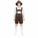 Kids’ German Boy Costume – Brown Suspender Shorts Set