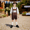 Kids’ German Boy Costume – Brown Suspender Shorts Set