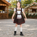 Kids’ German Girl Costume – Brown Dirndl Dress and Socks