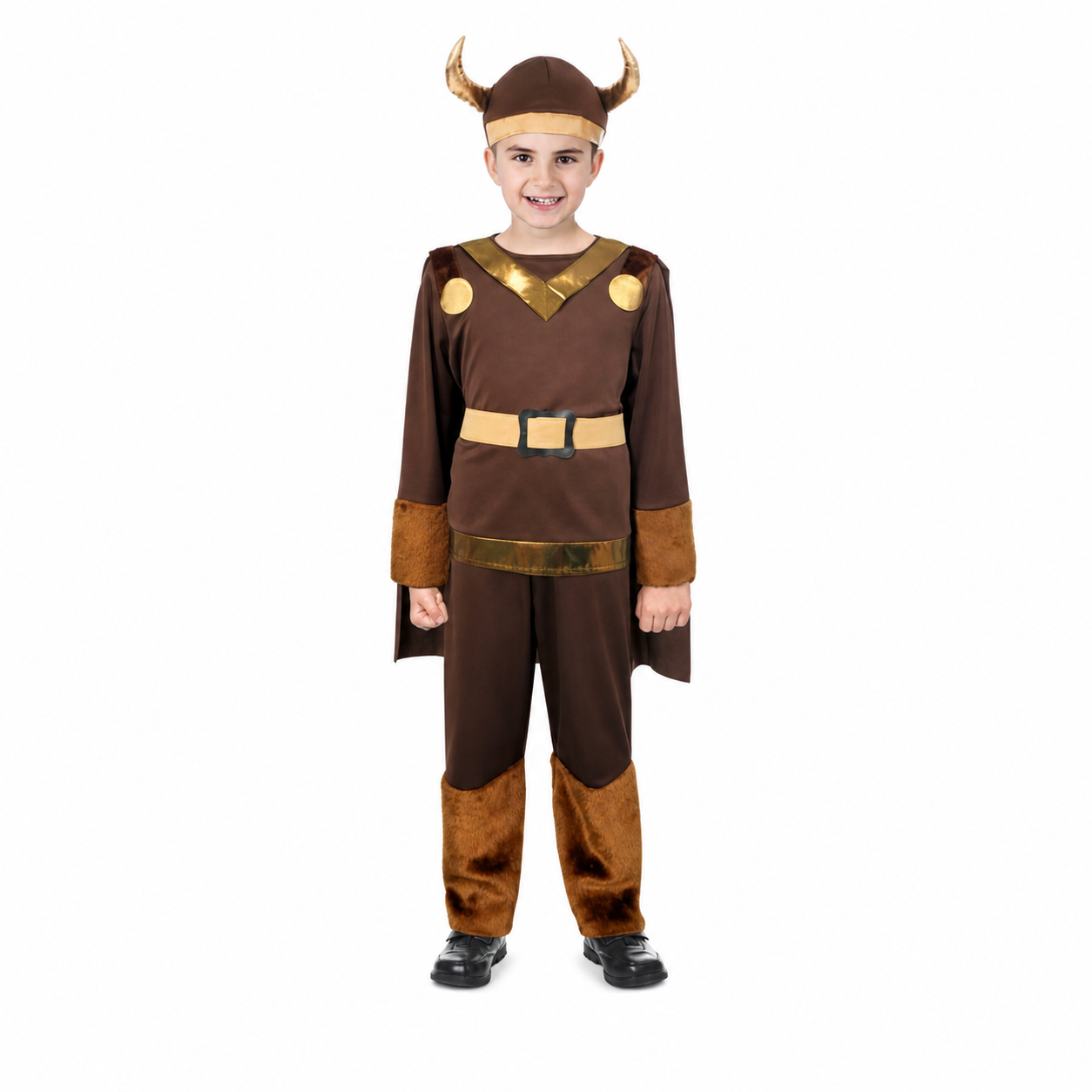 Kids’ Viking Costume – Brown Tunic, Cape, Trousers and Belt