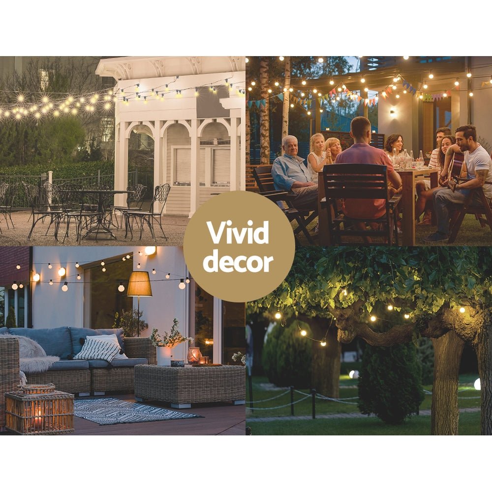 14m Festoon Lights Christmas Fairy String Lights Outdoor Party Garden Decor - NuSea