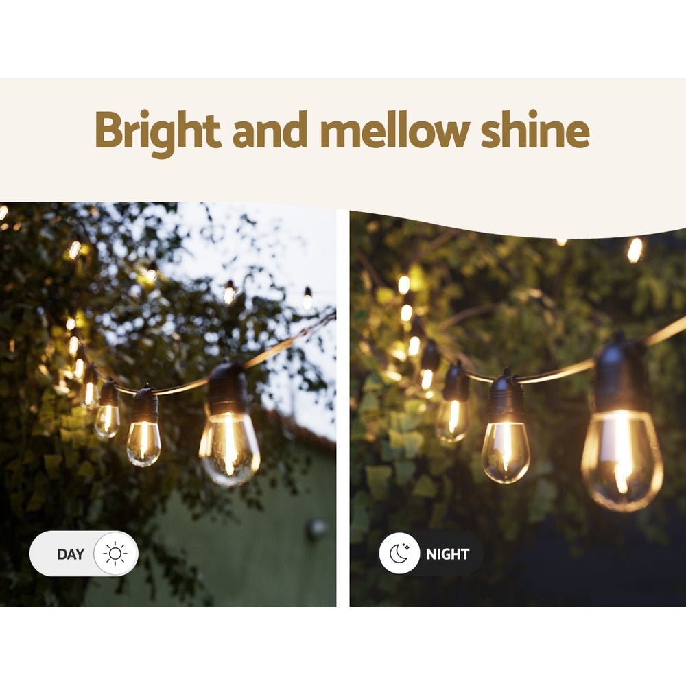 14m Festoon Lights Christmas Fairy String Lights Outdoor Party Garden Decor - NuSea