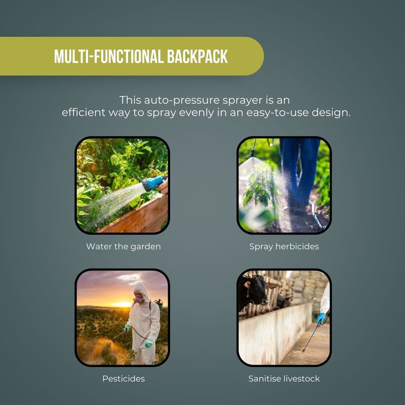 16L Rechargeable Backpack Pressure Sprayer - Portable Electric Garden Weed Pump - NuSea