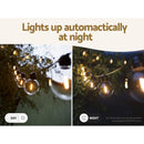 17m Solar Festoon Lights Outdoor LED String Light Wedding Christmas Party - NuSea