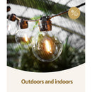 17m Solar Festoon Lights Outdoor LED String Light Wedding Christmas Party - NuSea
