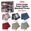 180GSM Extra Large Polar Fleece Throw Blanket 150 x 200cm Latte - NuSea