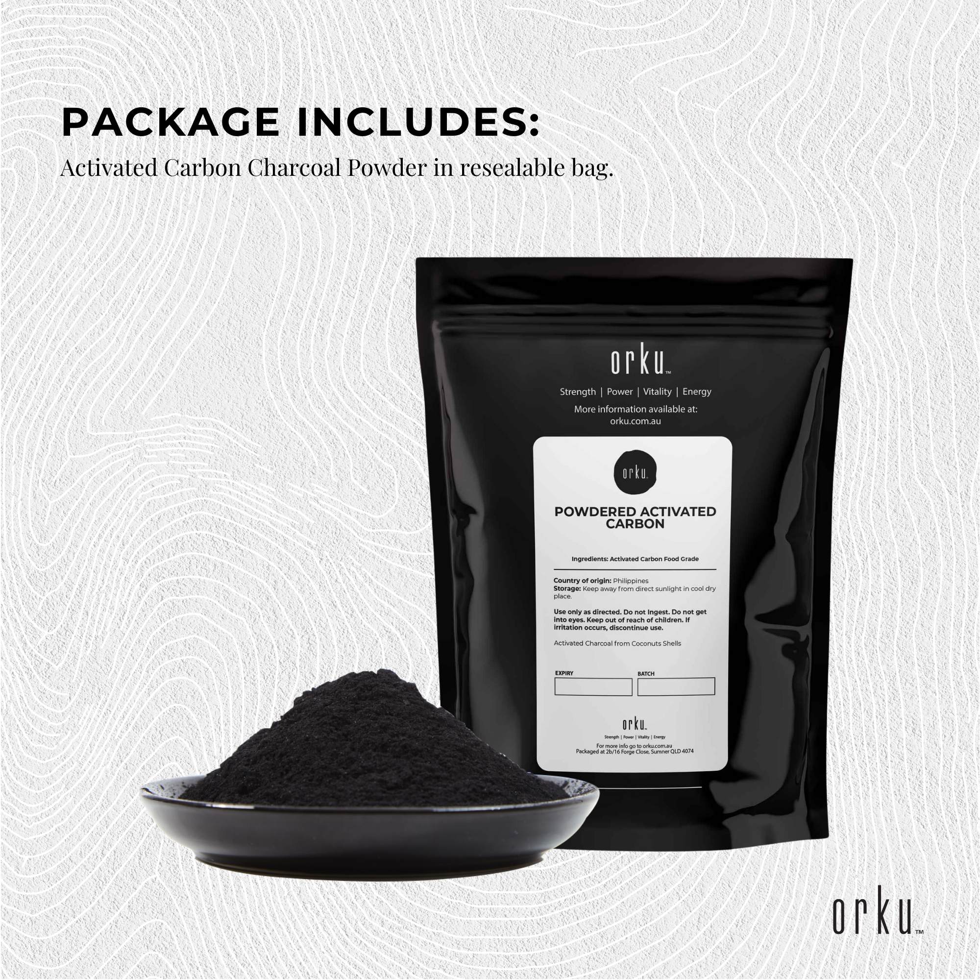 1Kg Activated Carbon Powder Coconut Charcoal - Teeth Whitening + Skin - NuSea