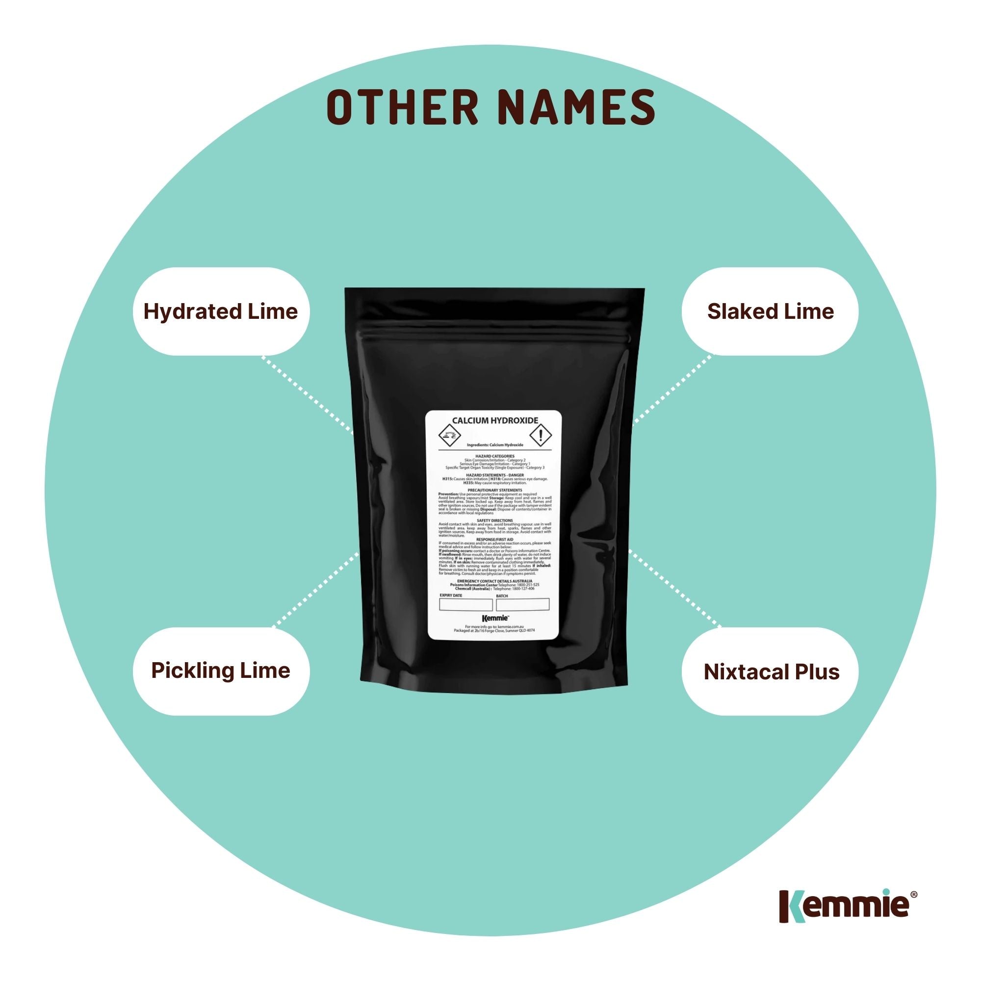 1Kg Food Grade Calcium Hydroxide Powder - FCC Hydrated Slaked Pickling Lime - NuSea