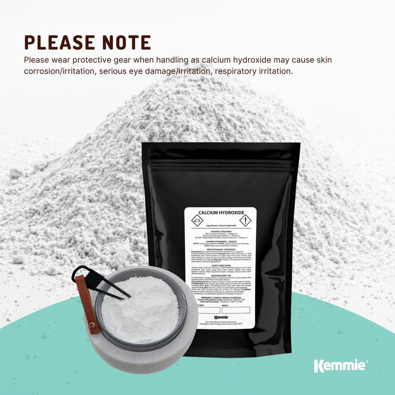 1Kg Food Grade Calcium Hydroxide Powder - FCC Hydrated Slaked Pickling Lime - NuSea