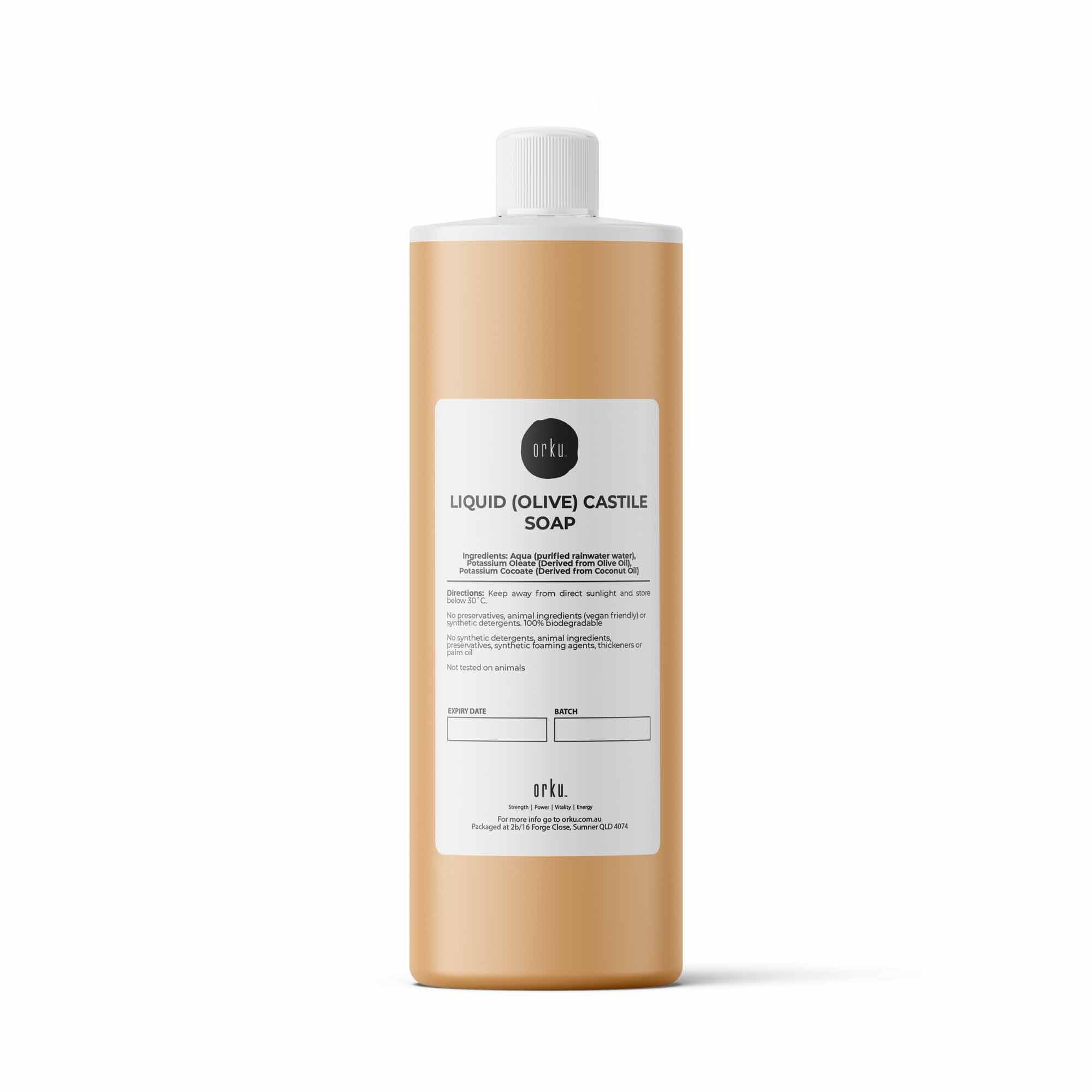 1L Liquid Castile Soap - Pure Unscented Natural Olive Oil Base High Concentrate - NuSea