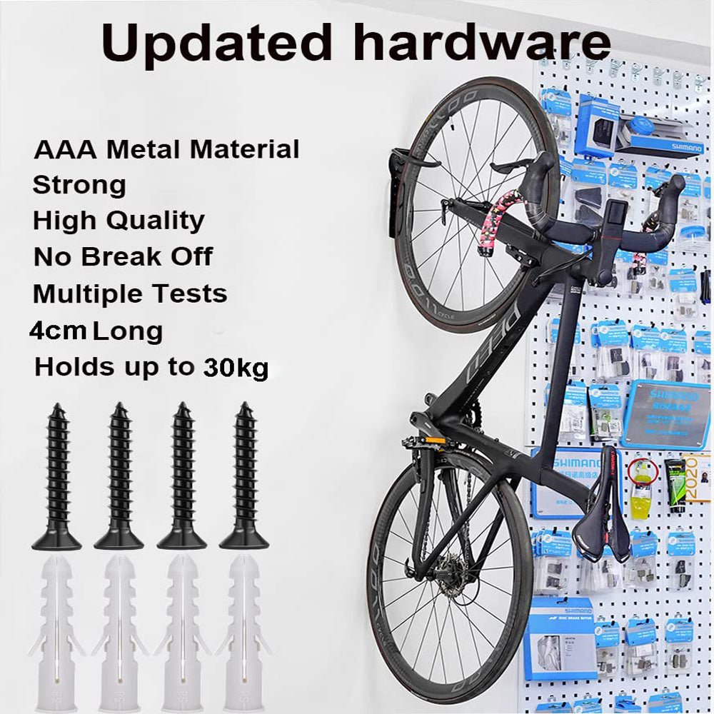 1x Bike Rack Garage Wall Mount Hanger Hooks Storage Bicycle Vertical for Indoor Shed with Screws - NuSea