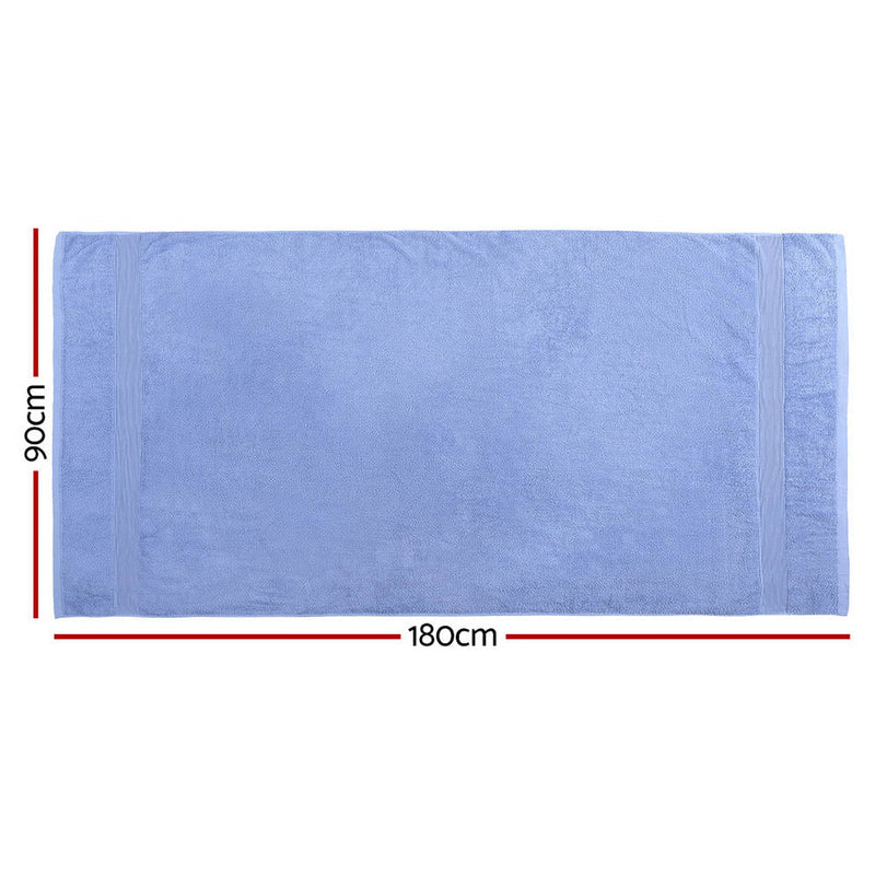 2 Pack Bath Sheets Set Cotton Extra Large Towel Blue - NuSea