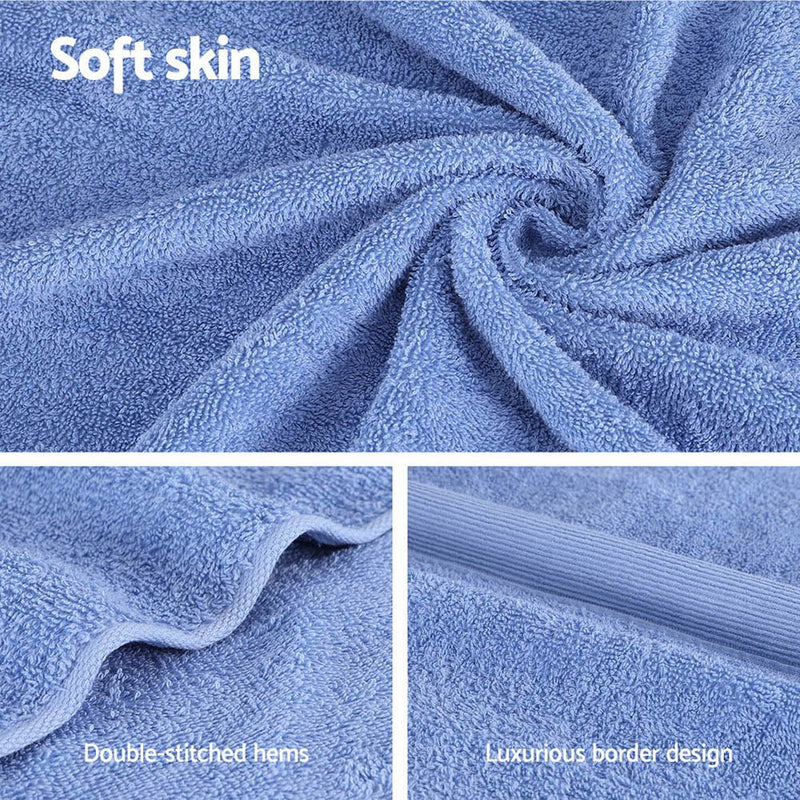 2 Pack Bath Sheets Set Cotton Extra Large Towel Blue - NuSea