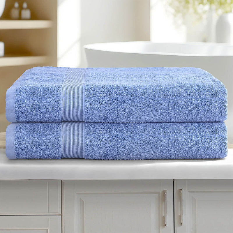 2 Pack Bath Sheets Set Cotton Extra Large Towel Blue - NuSea
