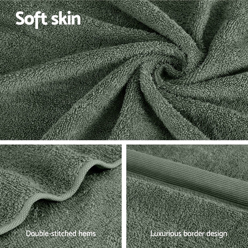 2 Pack Bath Sheets Set Cotton Extra Large Towel Green - NuSea
