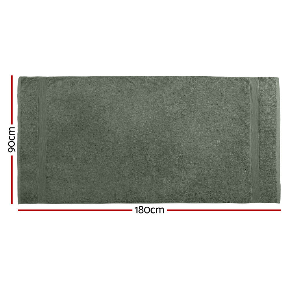 2 Pack Bath Sheets Set Cotton Extra Large Towel Green - NuSea