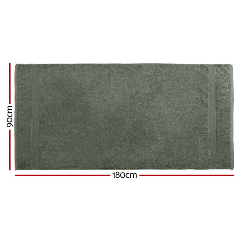 2 Pack Bath Sheets Set Cotton Extra Large Towel Green - NuSea