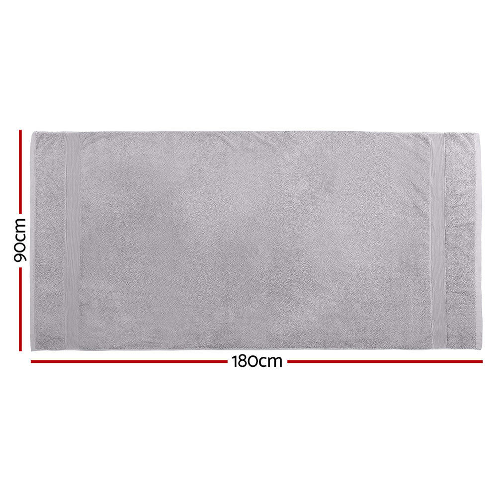 2 Pack Bath Sheets Set Cotton Extra Large Towel Grey - NuSea