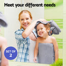 2 Pack Bath Sheets Set Cotton Extra Large Towel Grey - NuSea