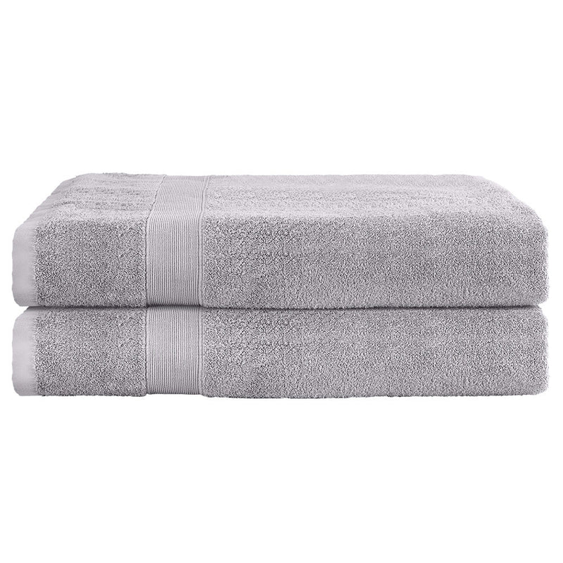 2 Pack Bath Sheets Set Cotton Extra Large Towel Grey - NuSea