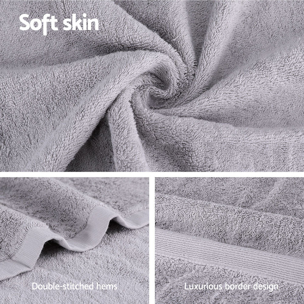 2 Pack Bath Sheets Set Cotton Extra Large Towel Grey - NuSea