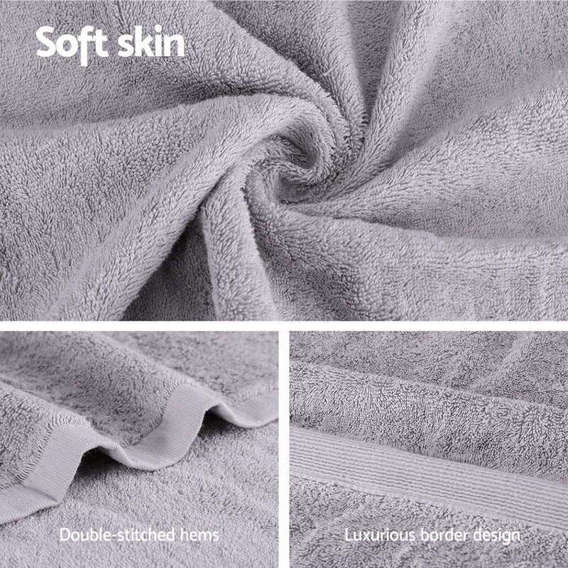 2 Pack Bath Sheets Set Cotton Extra Large Towel Grey - NuSea