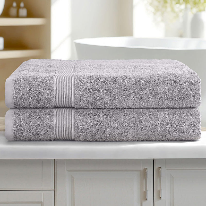 2 Pack Bath Sheets Set Cotton Extra Large Towel Grey - NuSea