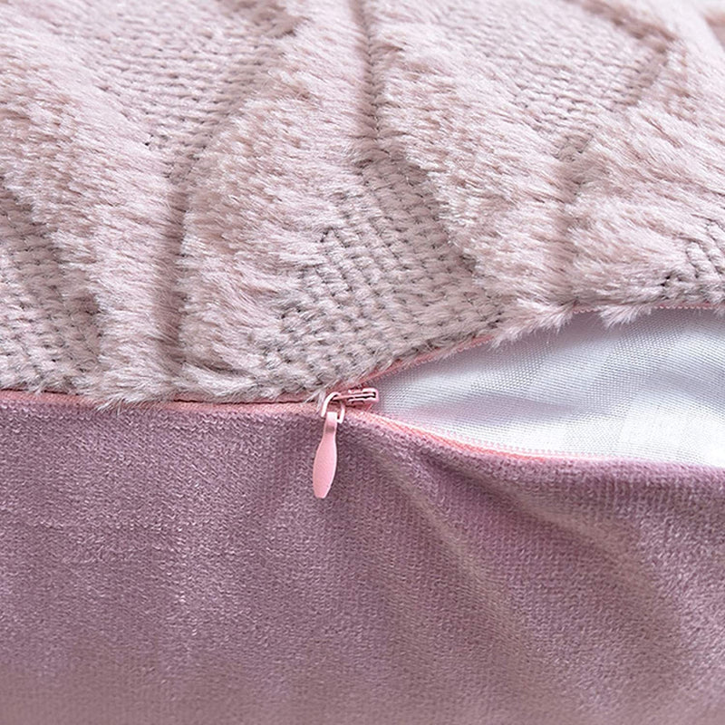 2 Pack Decorative Boho Throw Pillow Covers 45 x 45 cm (Pink) - NuSea