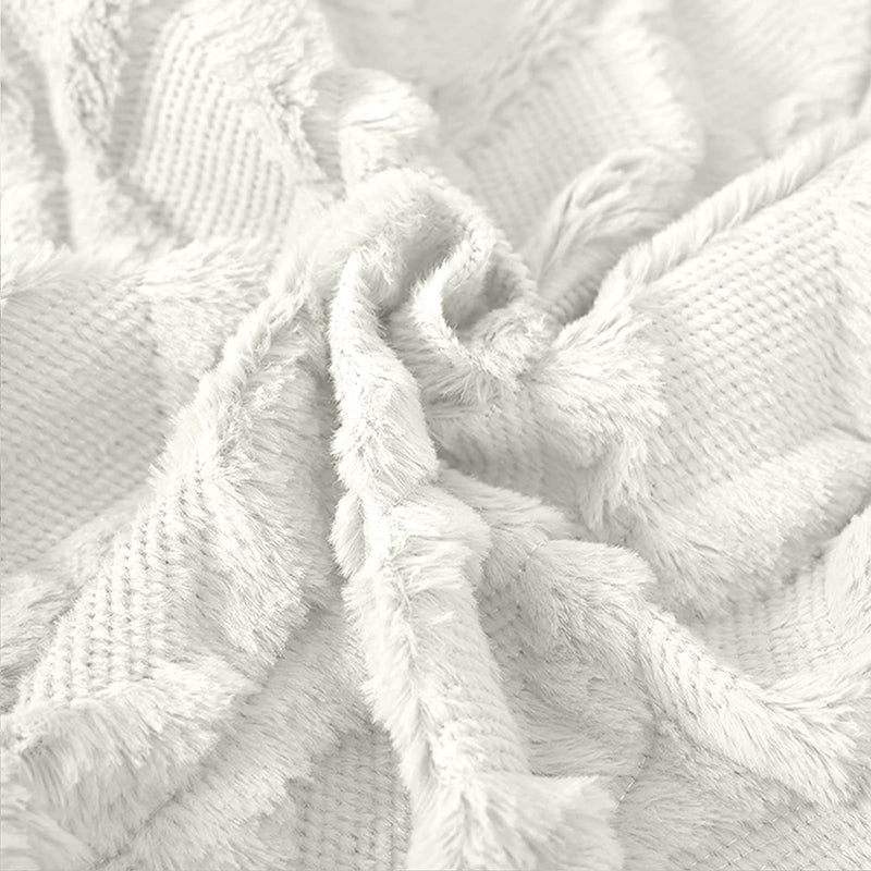 2 Pack Decorative Boho Throw Pillow Covers 45 x 45 cm (White) - NuSea