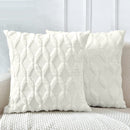 2 Pack Decorative Boho Throw Pillow Covers 45 x 45 cm (White) - NuSea