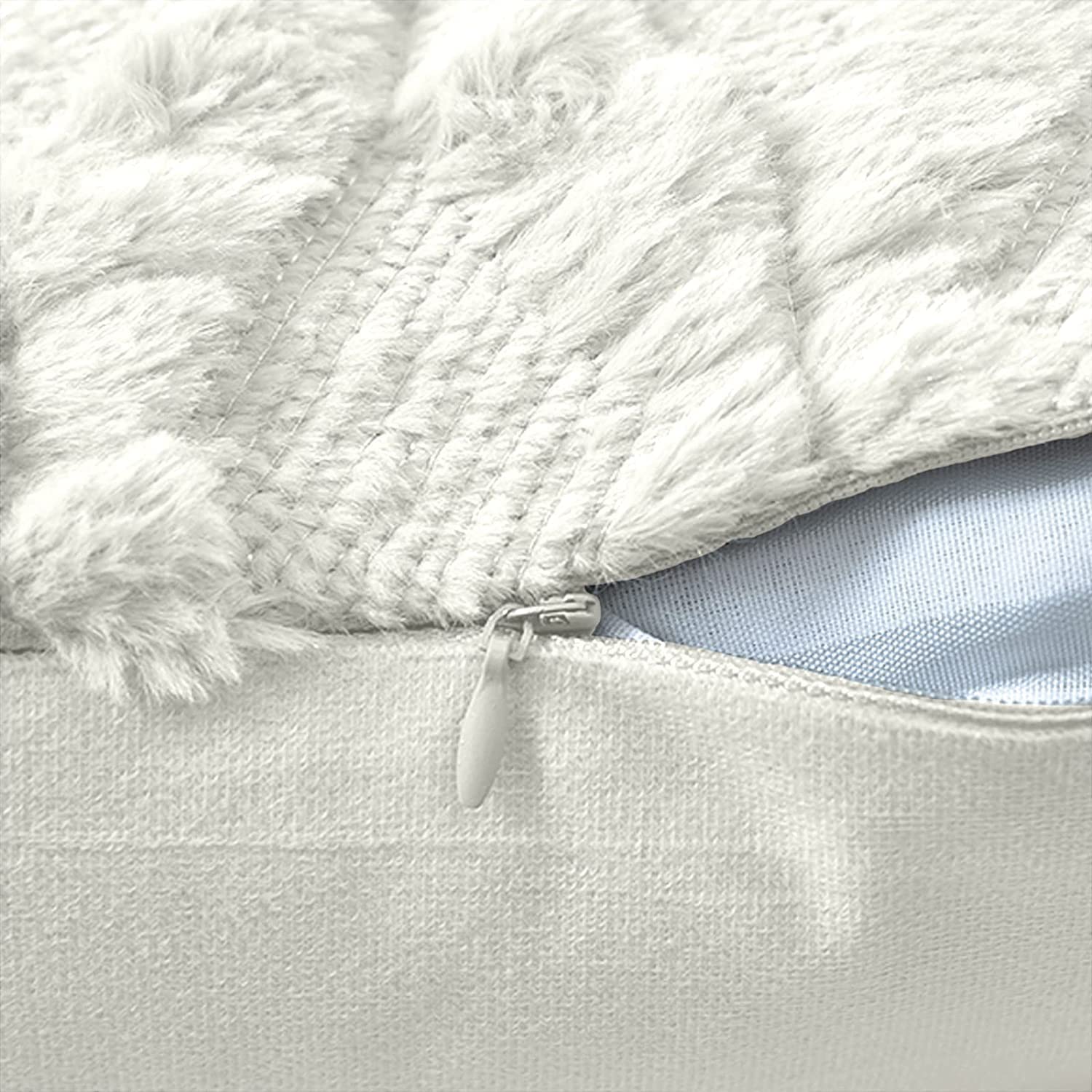 2 Pack Decorative Boho Throw Pillow Covers 45 x 45 cm (White) - NuSea