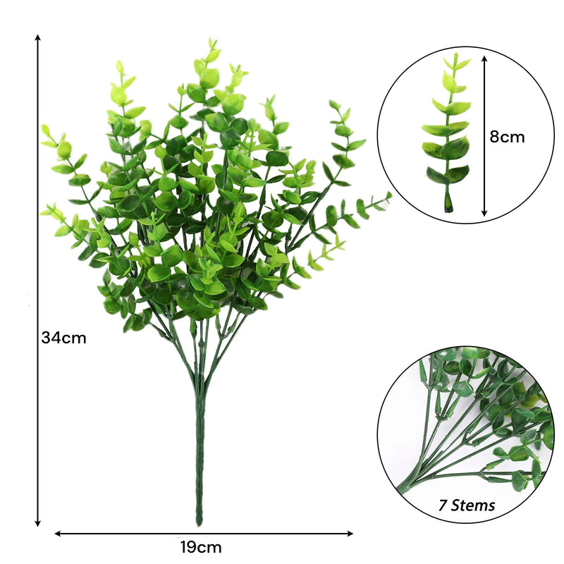 2 Pack Fake Plants Faux Artificial Eucalyptus Plants Home Garden Window Office Wedding Decoration - NuSea