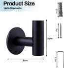 2 Pcs Wall Mount Self Adhesive Bathroom Towel Hooks Holder Cloth Hanger Hook Door Hanger Black - NuSea