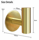 2 Pcs Wall Mount Self Adhesive Bathroom Towel Hooks Holder Cloth Hanger Hook Door Hanger Gold - NuSea