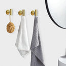 2 Pcs Wall Mount Self Adhesive Bathroom Towel Hooks Holder Cloth Hanger Hook Door Hanger Gold - NuSea