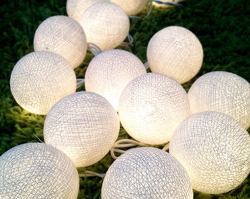 20 White 5cm Ball battery string LED - wedding party home event decoration - NuSea