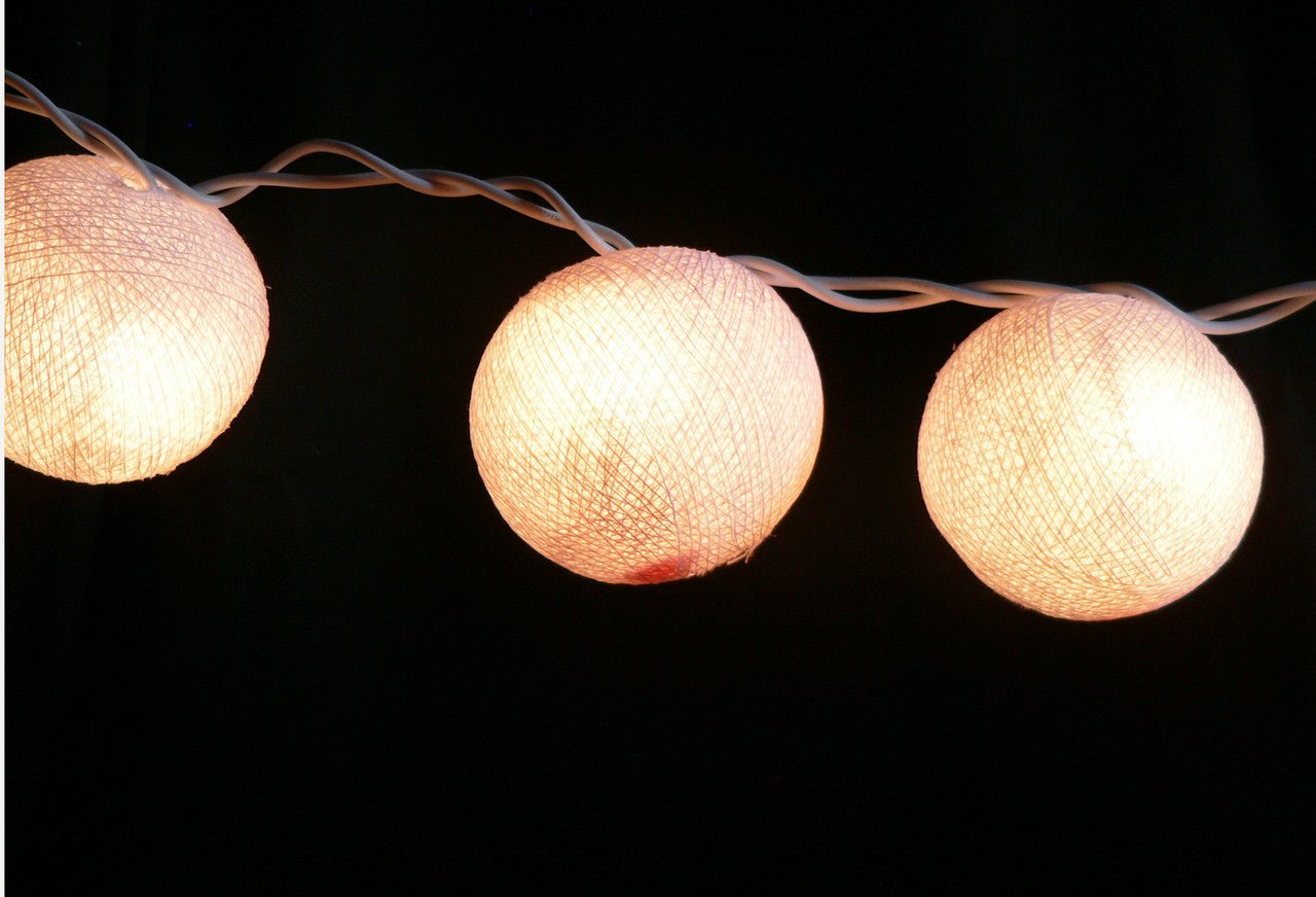 20 White 5cm Ball battery string LED - wedding party home event decoration - NuSea