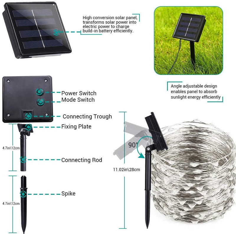 200 Waterproof LED Solar Fairy Light Outdoor with 8 Lighting Modes for Home,Garden and Decoration - NuSea