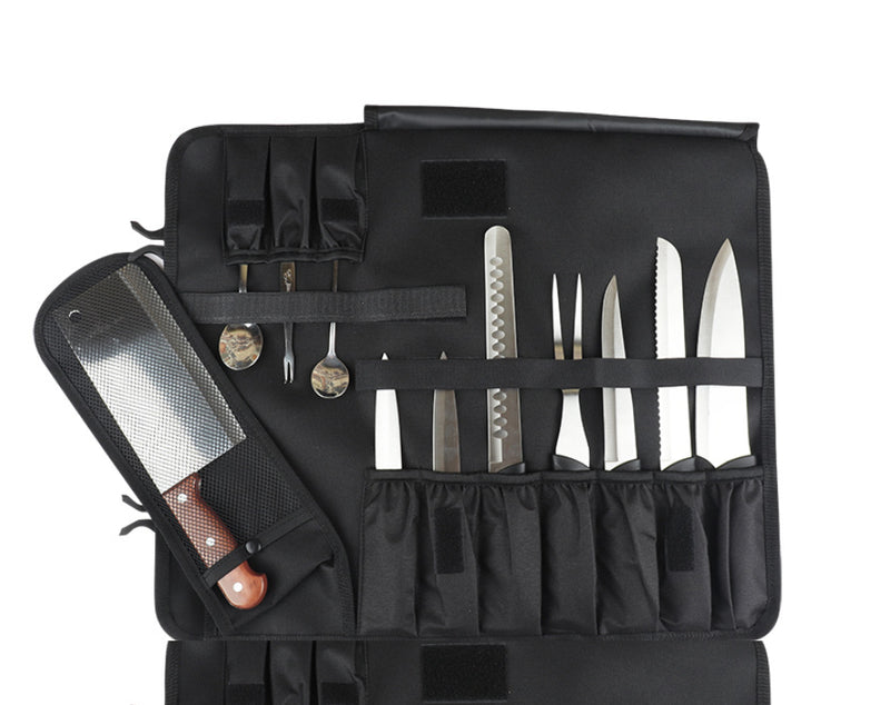 16 Slots Chef Knife Bag Roll Carry Case Adjustable Straps_1
