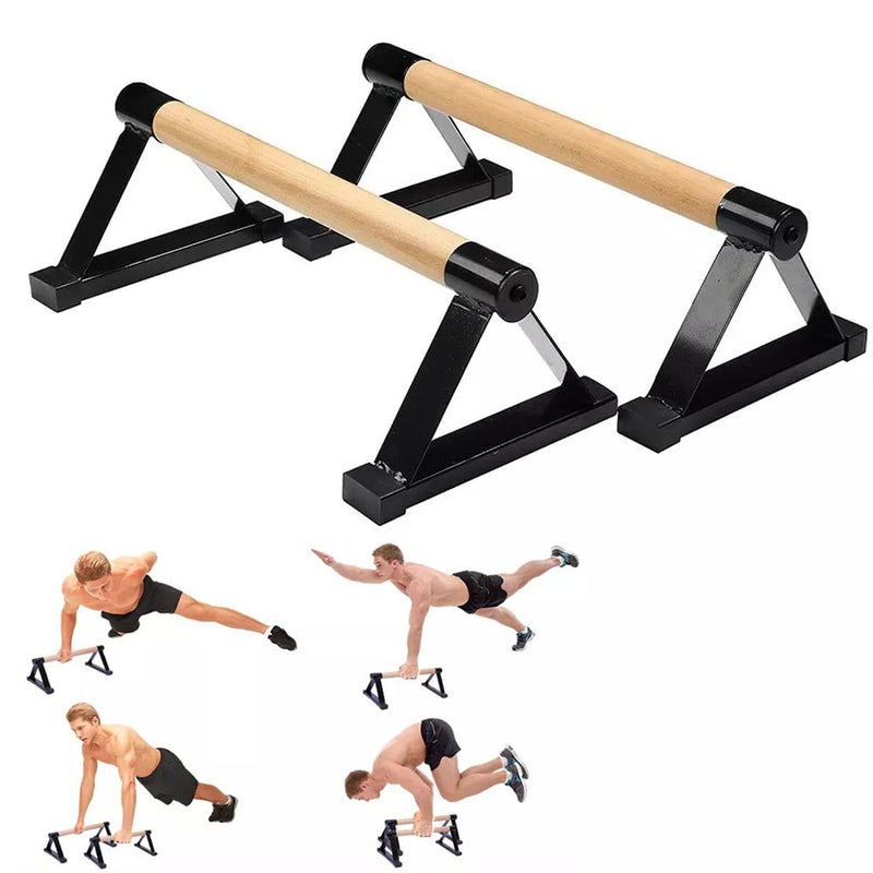 1 Pair Anti-Slip Wooden Push Up Handstand Bars For Calisthenics and Fitness_0