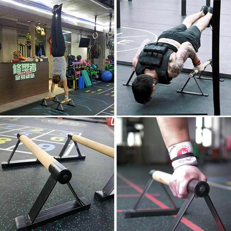 1 Pair Anti-Slip Wooden Push Up Handstand Bars For Calisthenics and Fitness_14
