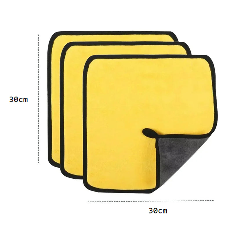 3/5/10Pcs Ultra-Soft Dual Layer Microfiber Towels for Car Washing and Household