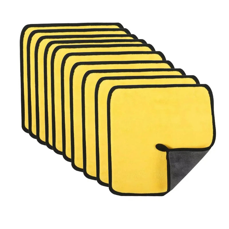 3/5/10Pcs Ultra-Soft Dual Layer Microfiber Towels for Car Washing and Household