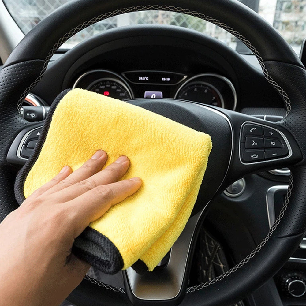3/5/10Pcs Ultra-Soft Dual Layer Microfiber Towels for Car Washing and Household