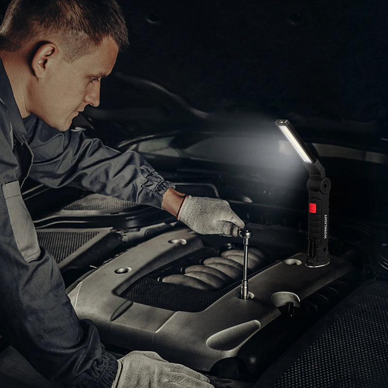 Hangable Versatile Rechargeable COB LED Work Light with Magnetic Base