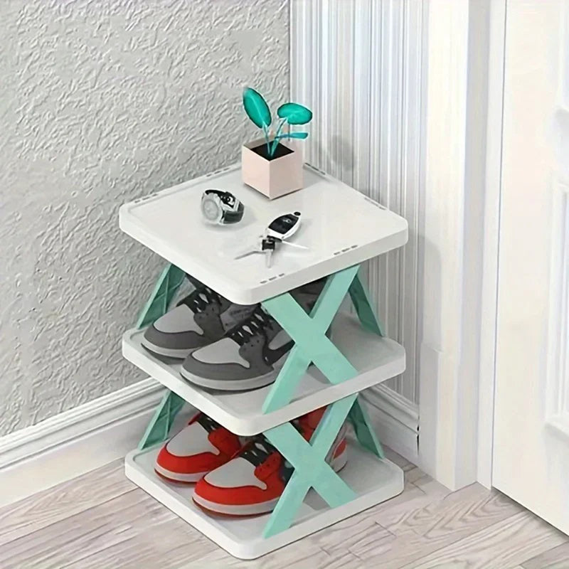 Space-Saving Multilayer Shoe Storage Rack Organizer with Detachable Shelves