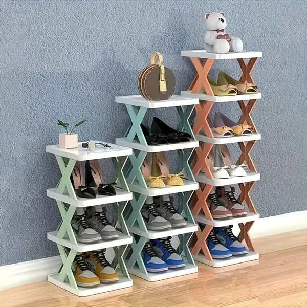 Space-Saving Multilayer Shoe Storage Rack Organizer with Detachable Shelves