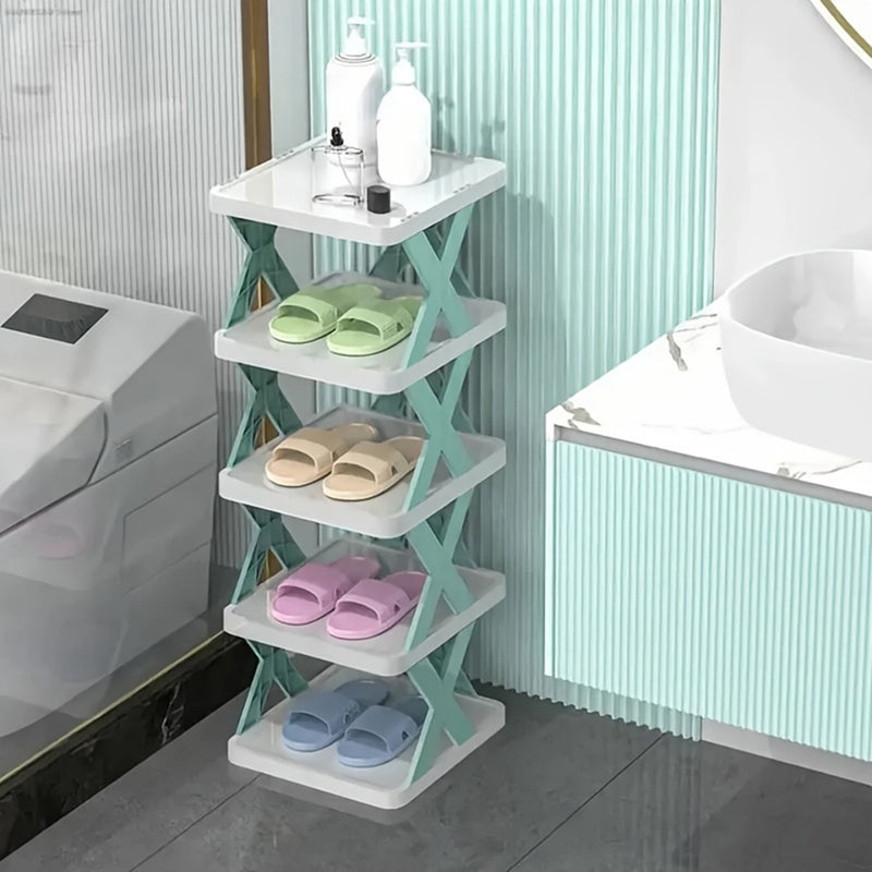 Space-Saving Multilayer Shoe Storage Rack Organizer with Detachable Shelves