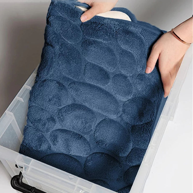 Cobblestone Design Quick Drying 3D Non-Slip Bath Mat
