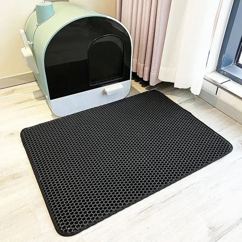 Double Layer Waterproof Cat Litter Mat Non-slip Washable Cat Sand Mat